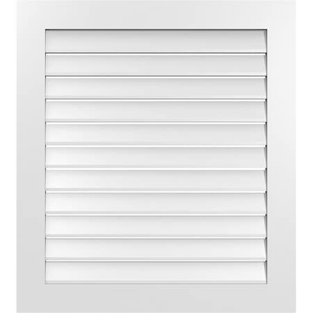 Ekena Millwork Vertical Surface Mount PVC Gable Vent: Functional, w/ 3-1/2"W x 1"P Standard Frame, 34"W x 38"H GVPVE34X3801SF